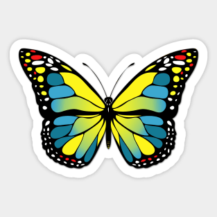 Blue and yellow butterfly Sticker